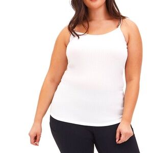 TORRID Ribbed Scoop Neck Cami Fitted Bright White Tank Top NWT / Plus 6X - 30